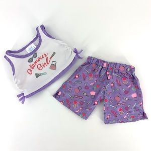 2/$$20 Build-a-Bear Purple 'Glamour Girl' Pyjamas